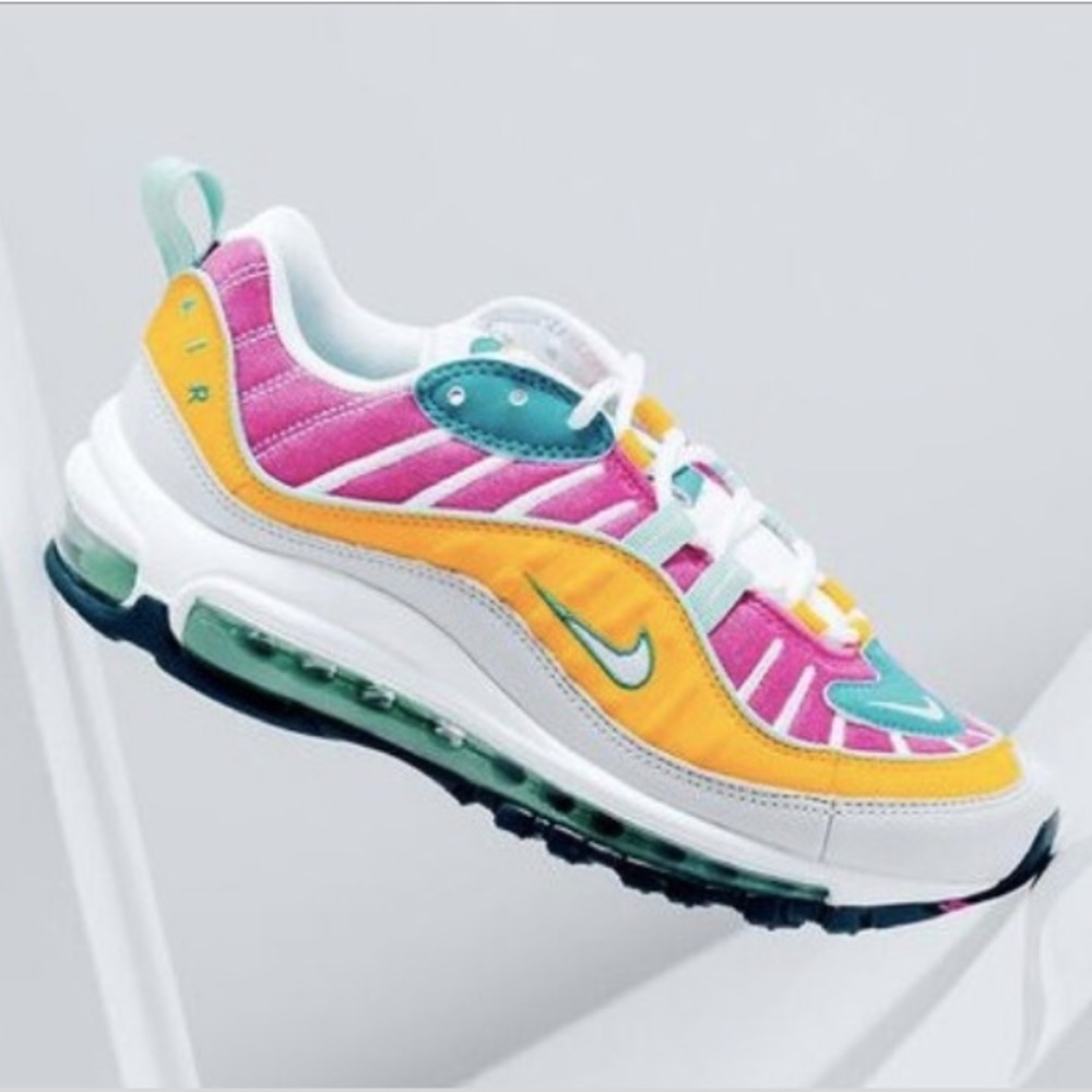 Nike Air Max 98 Spirit Teal Pink Yellow Green W - Picture 4 of 8